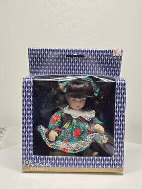 Vtge Gift Gallery Lil Porcelain Petite Doll Holiday Dress -Kmart [Read Details]